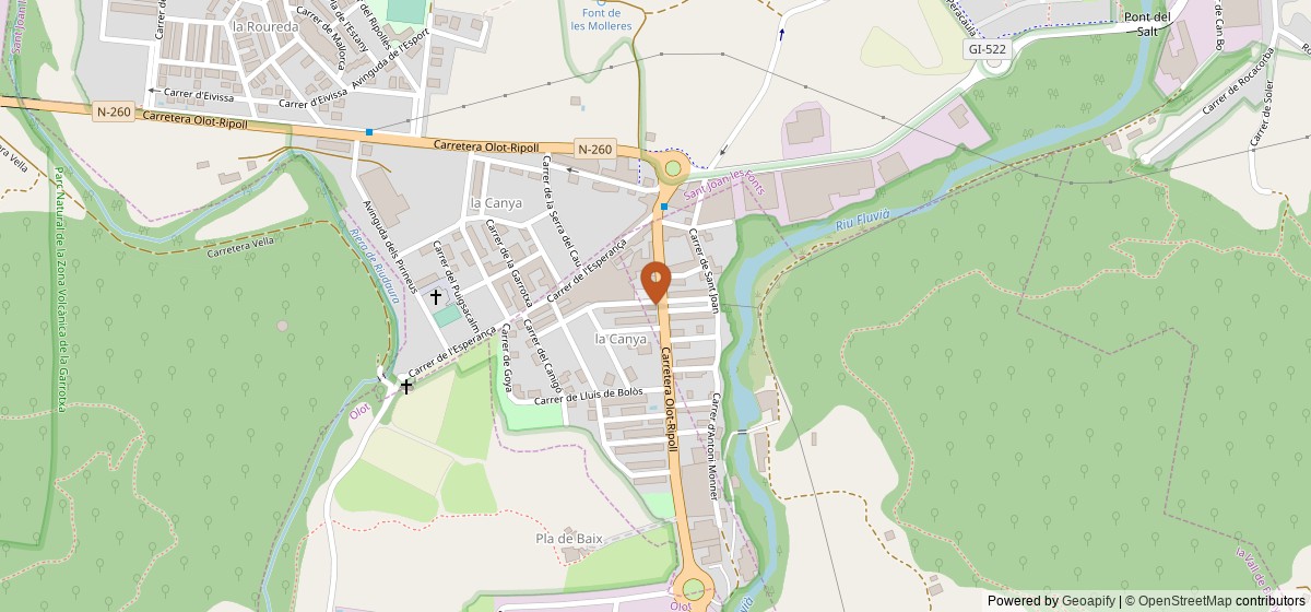 Mapa de Aparcament al costat del Forn Grabulosa, la Canya